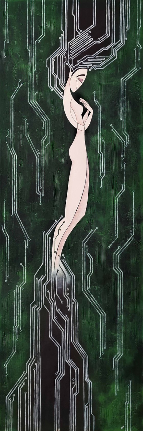 Media Captive, information technology, woman naked, contemporary art