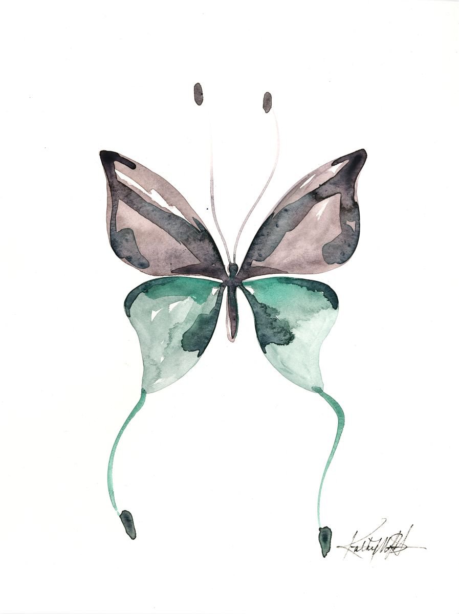 Watercolor Butterfly 12 - Abstract Butterfly Watercolor Painting by Kathy Morton Stanion
