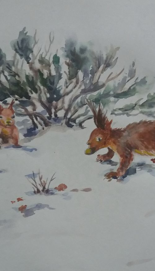 Squirrels by Liubov Ponomarova