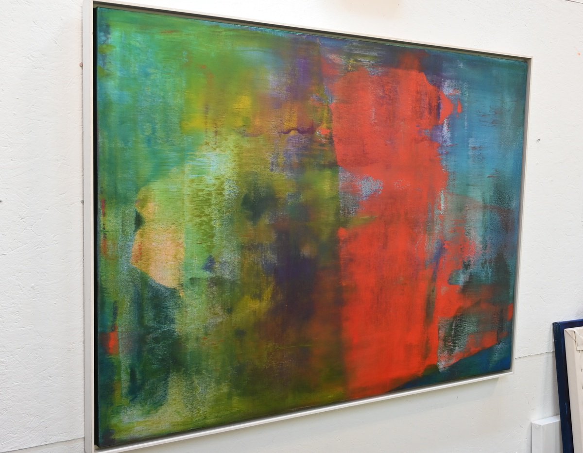 Abstract Acrylic Painting By Richard Heys, 57 X 41", Stolen Time 68, Original Artwork