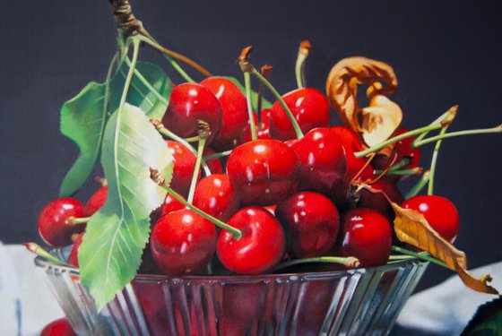 Still life with cherries