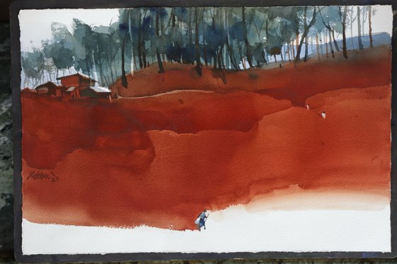 Steps and layers of red earth