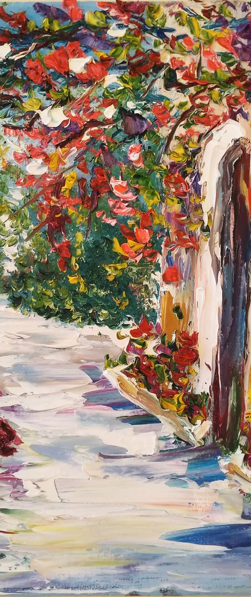 Old Italian Patio with flowers by Oksana Fedorova