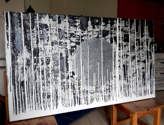 Start from the scratch- large textured palette knife painting