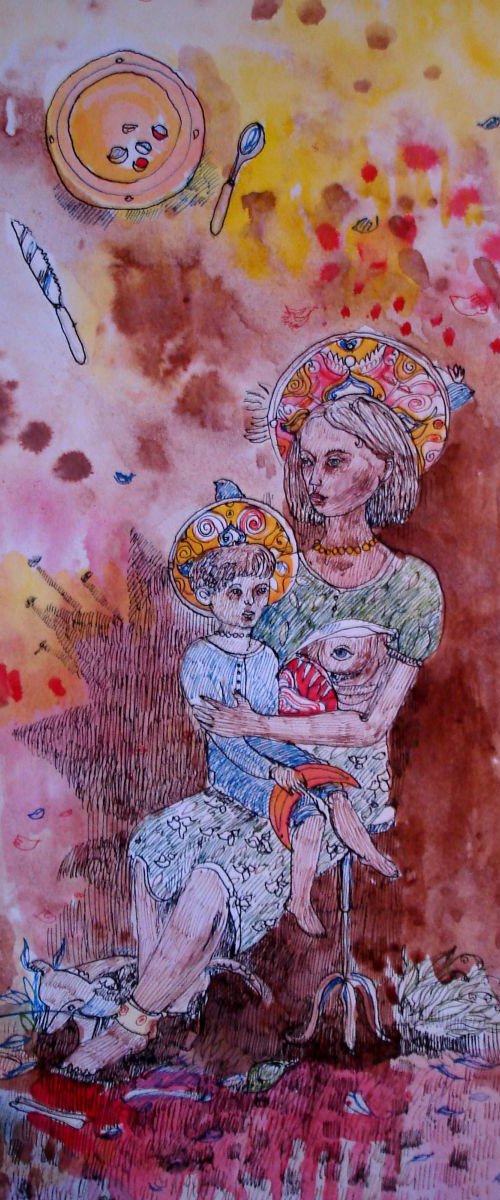 Madonna with baby by Aurelija Kairyte-Smolianskiene