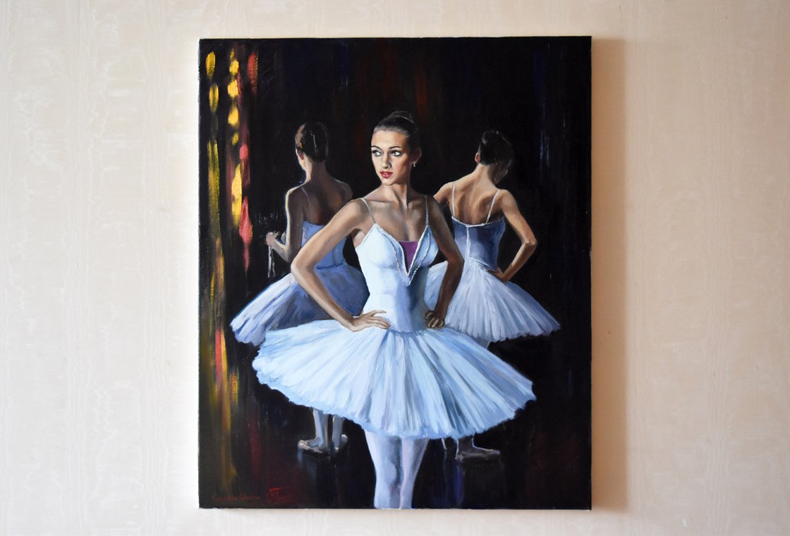 Ballerinas, behind the scene, after performance Oil painting by