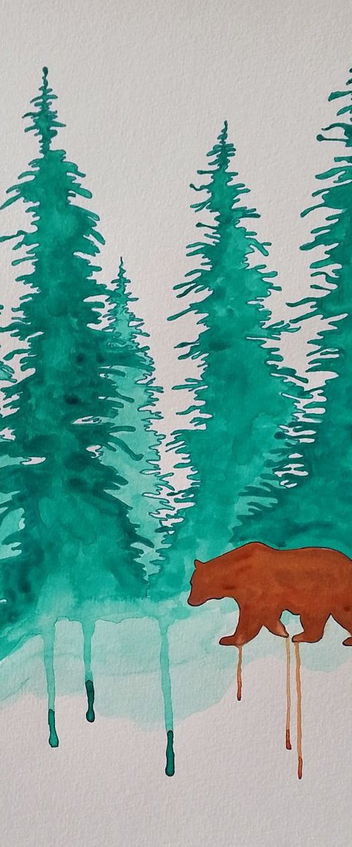 Trees - Wildlife - Bear - "Woodland Residence" by Katrina Case
