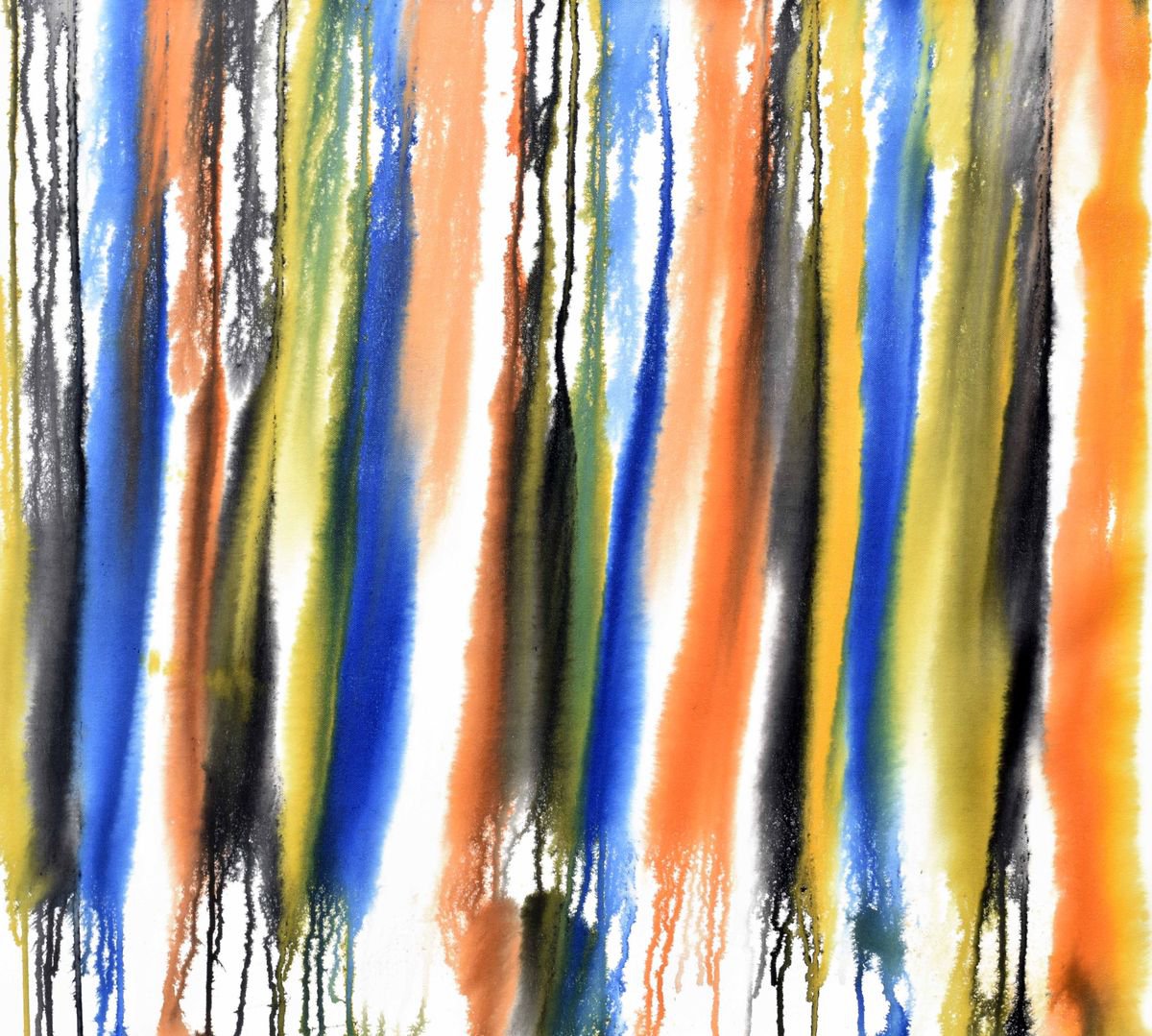 Abstract Acrylic Painting By Sumit Mehndiratta, 32 X 29", Dripology No. 17, Original Artwork