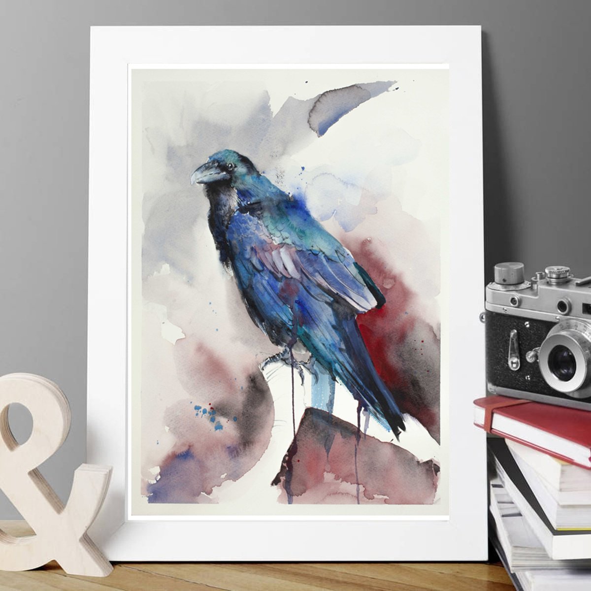 Watercolour , Raven Vi By Tomasz Mikutel, 12 X 16, Artwork For Sale On Artfinder