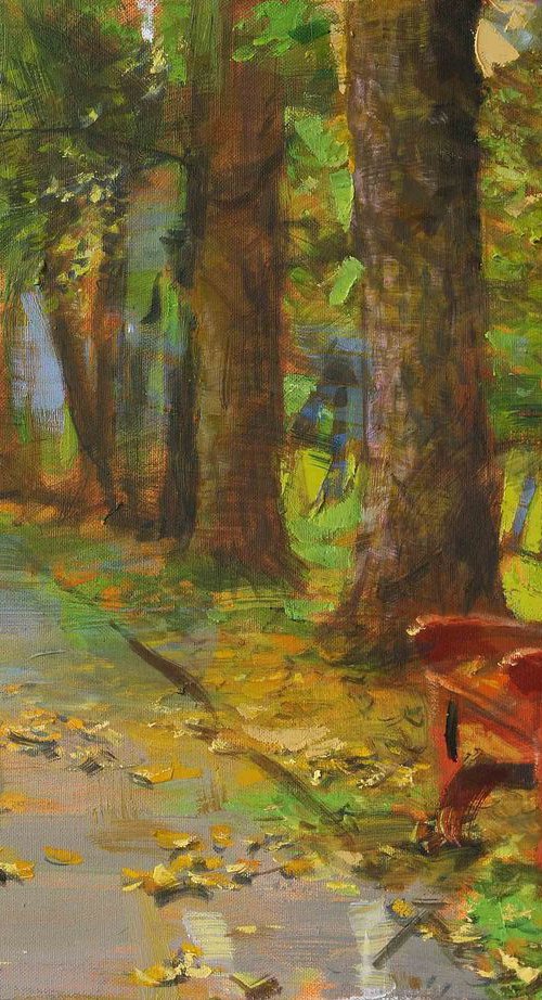 Autumn park alley by Eugene Segal