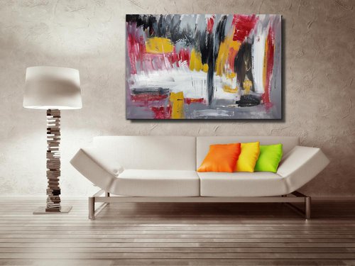 large paintings for living room/extra large painting/abstract Wall Art/original painting/painting on canvas 120x80-title-c695 by Sauro Bos