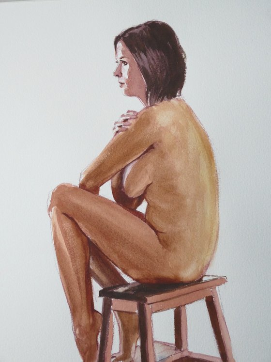 Seated female nude