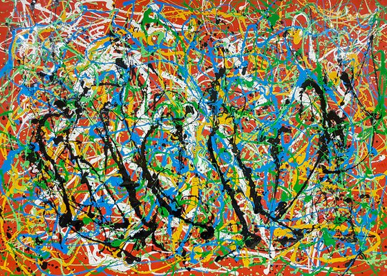 Ahojot (H)115x(W)157 cm. Similar to a Jackson Pollock