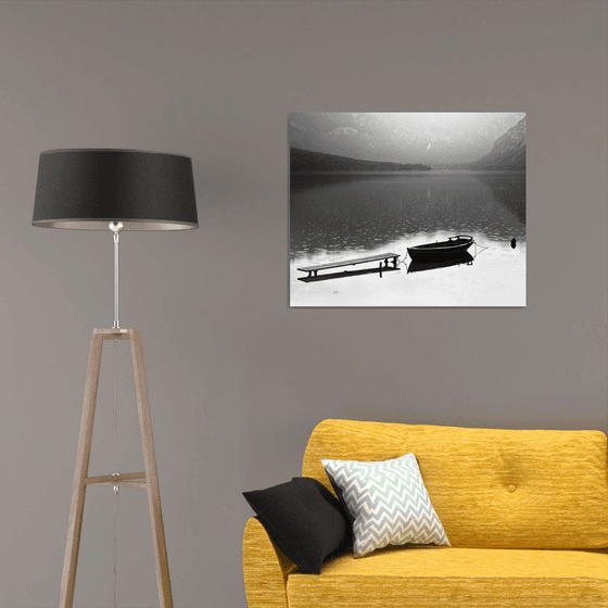 Quiet Rain at the Lake - Landscape Art Photo