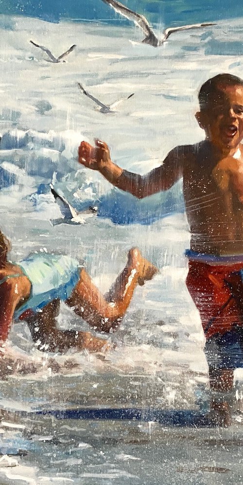 Chasing Waves Chasing Gulls by Paul Cheng