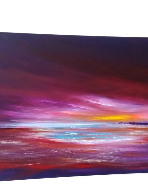 Colours for the Soul - Purple PANORAMIC Seascape by Mel Graham