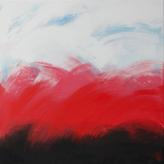 Brush Stroked Serie - Oceanic Red painting - 03J