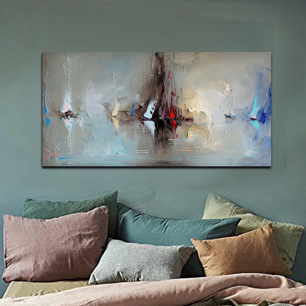 Expressive Oil Painting , Shadows In The Sea By Stanislav Lazarov, 39 X 20, Artwork For Sale On Artfinder
