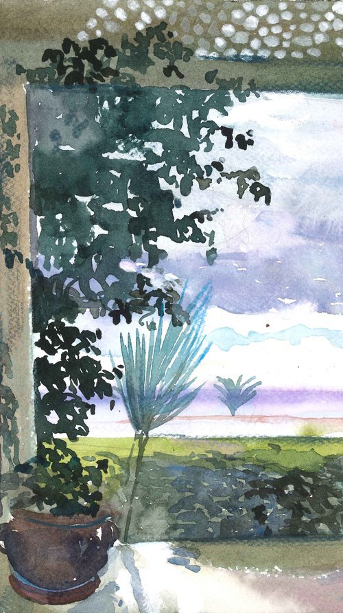 Green Terrace after the Rain by Olga Kataeva-Rochford