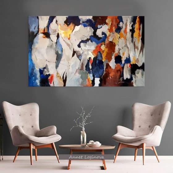 large-scale artwork, contemporary abstract painting on canvas
