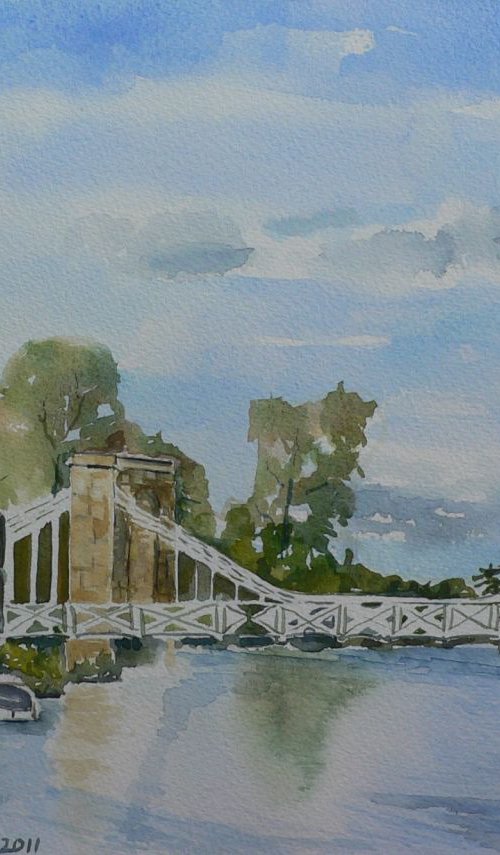 Marlow on Thames 1, souvenir, watercolor by Geeta Yerra