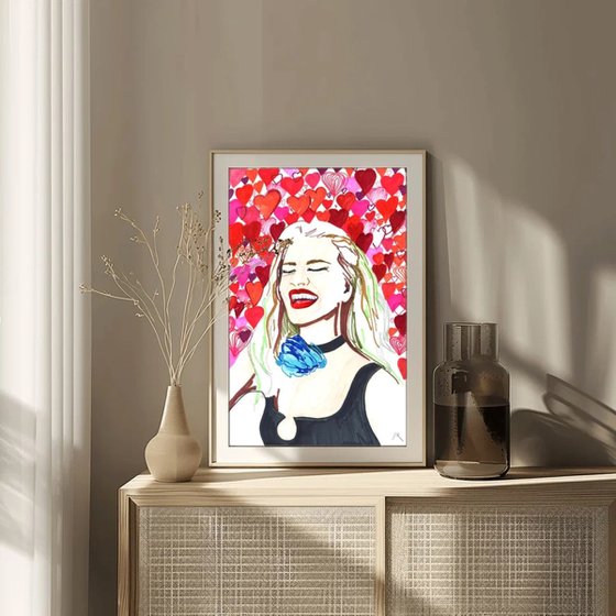 Woman with Hearts