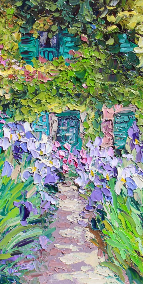Monet's Iris Garden At  Giverny by Kristen Olson Stone