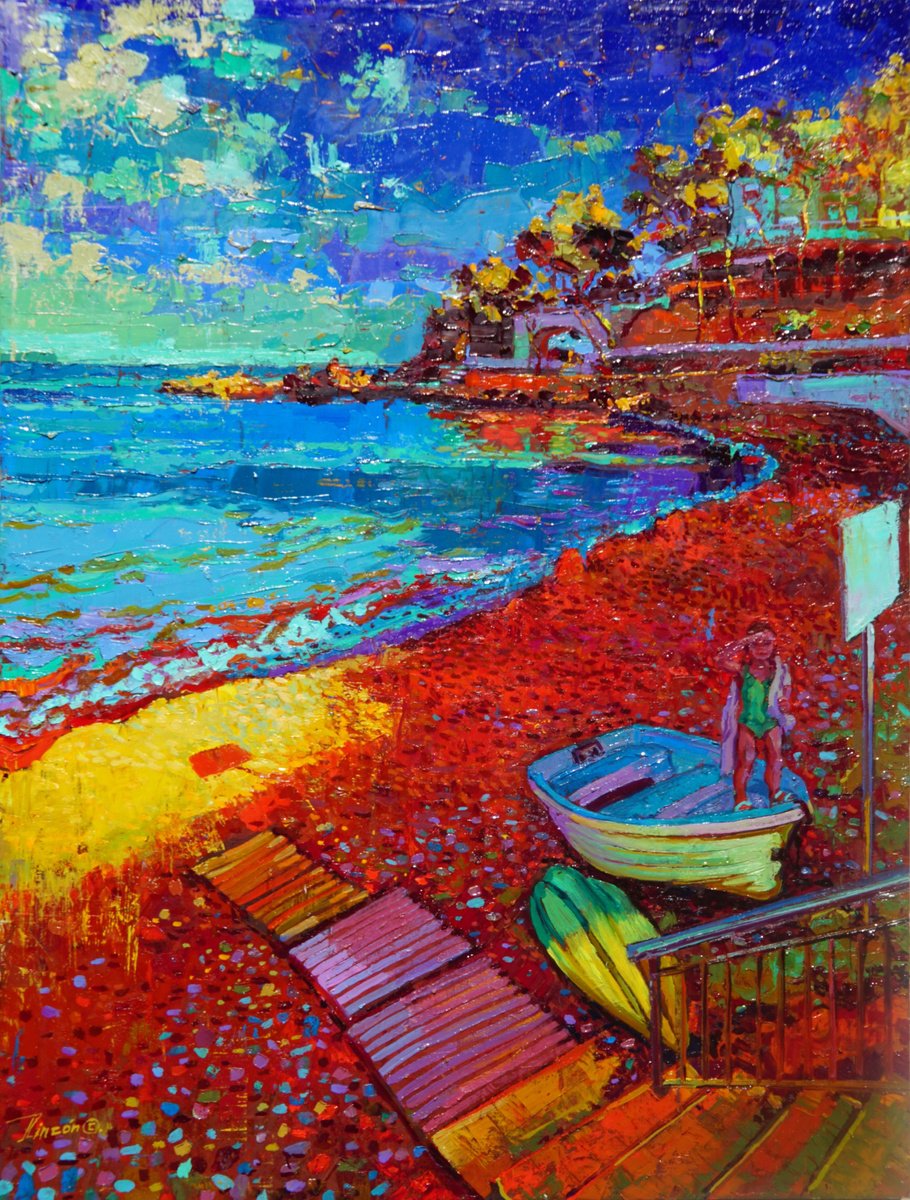 Impressionistic Landscape Oil Painting By Luis Rincon, 24 X 31", Summer