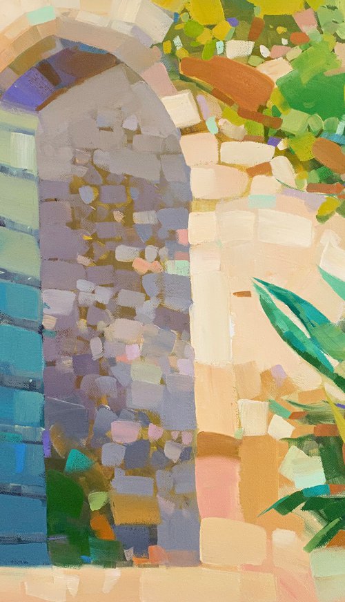 Gate of a Castle, Original oil painting, Handmade artwork, One of a kind by Vahe Yeremyan