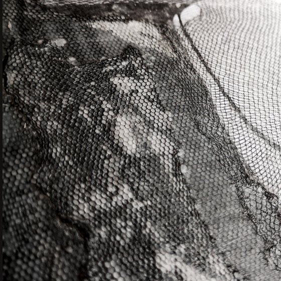 Fishnets - ORIGINAL 8" x 8" Erotic Unframed Collage Art by Roseanne Jones