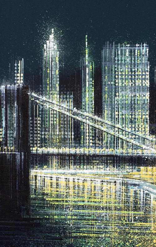 New York - The Brooklyn Bridge Illuminated by Marc Todd