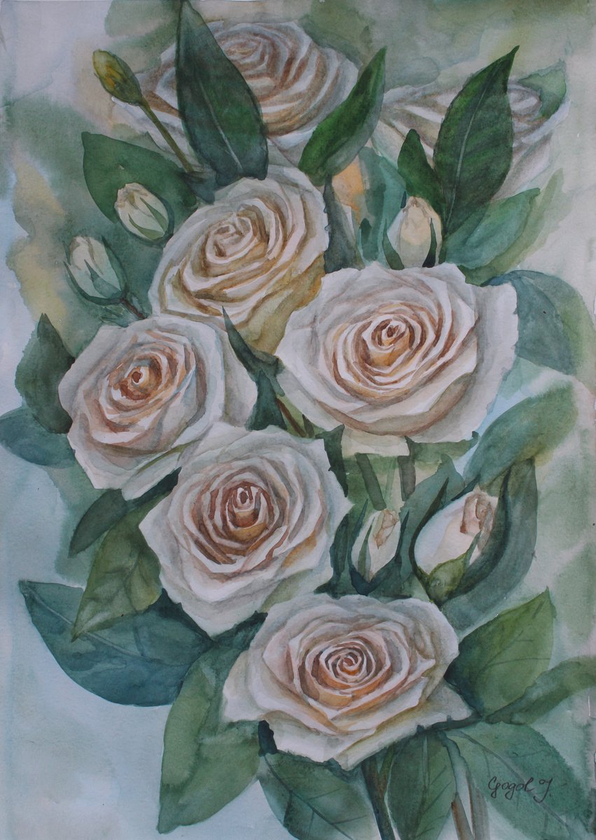 Bouquet of white roses by Julia Gogol