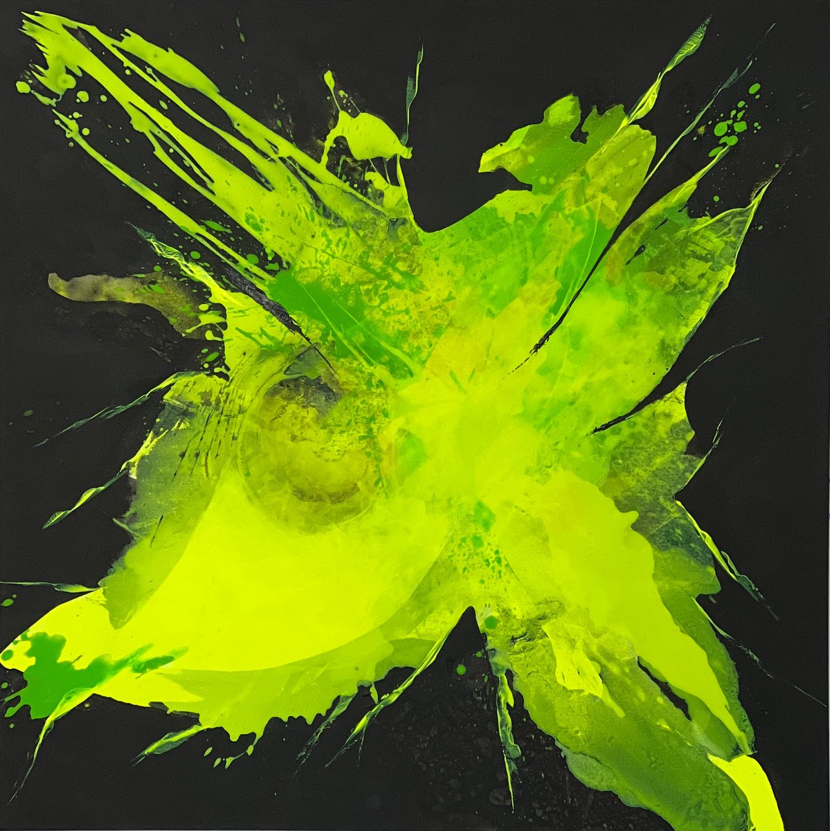 Abstract Acrylic Painting By Irene Gartner, 39 X 39, Aurora Borealis 2, Original Artwork