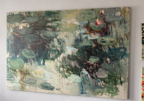 Summer pond. Reflections