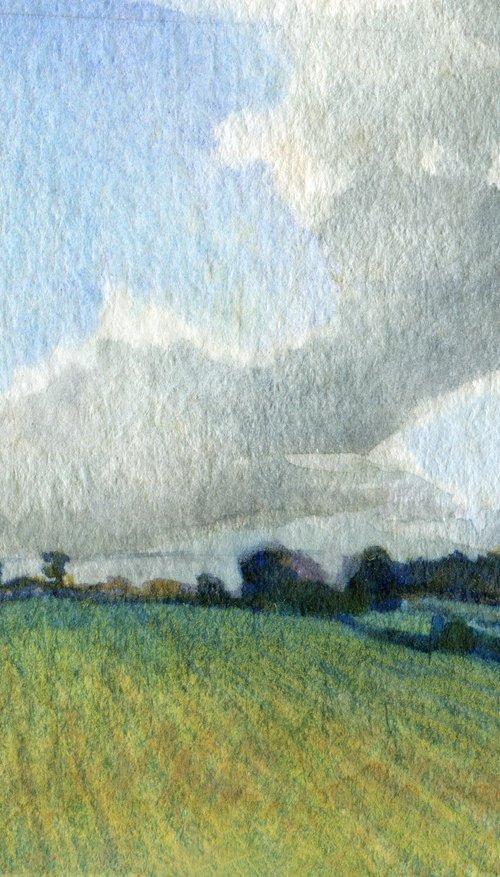 After the Rain, Miniature Watercolour Painting by Elizabeth Anne Fox