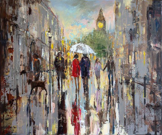 'OUT FOR A WALK' OIL PAINTING ON CANVAS, READY TO HANG