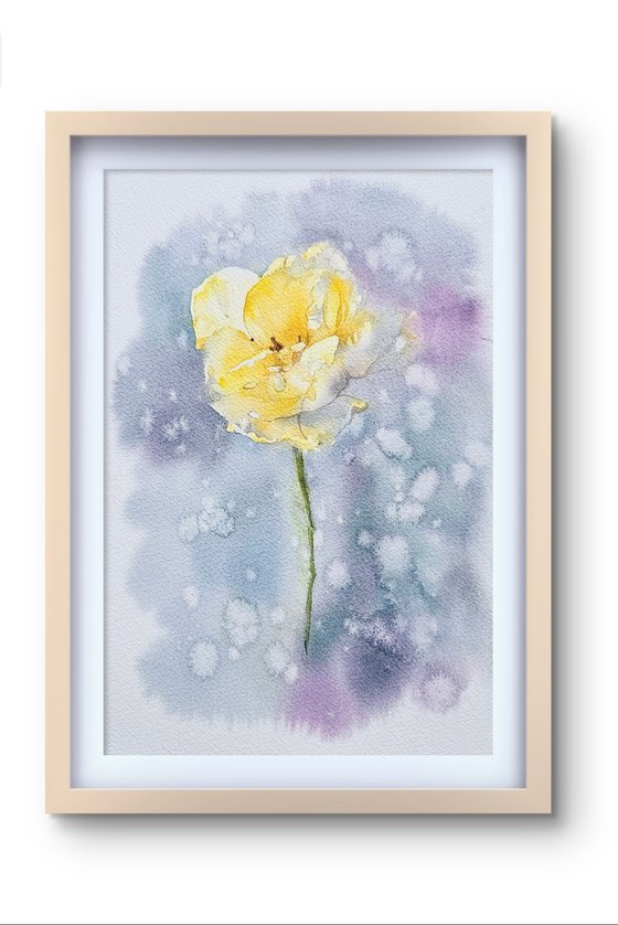 Triptych yellow flowers
