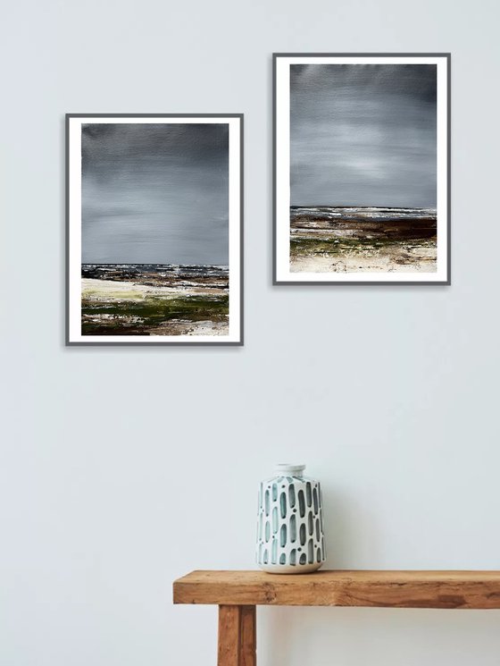 Coastal Fields in Grey Light