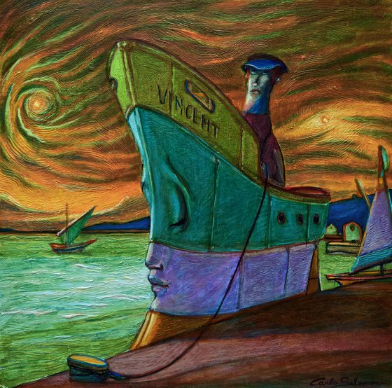 VINCENT, THE SHIP OF DREAMS - ( 30 x 30 cm )