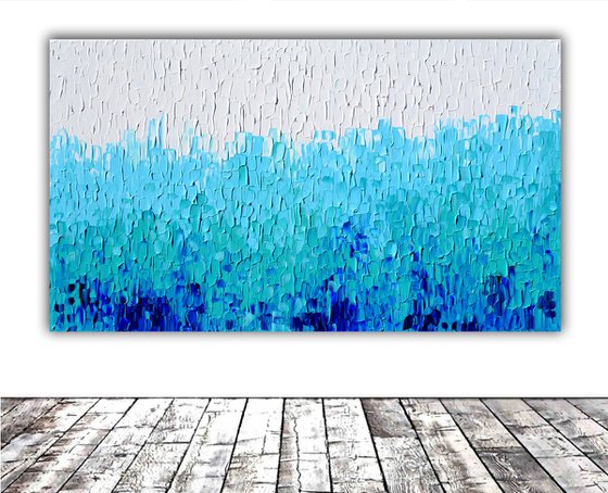 Tranquil XVII - Large Blue Painting