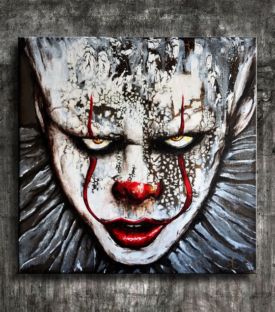 IT - Original Acrylic Painting Art on Deep Canvas Ready To Hang