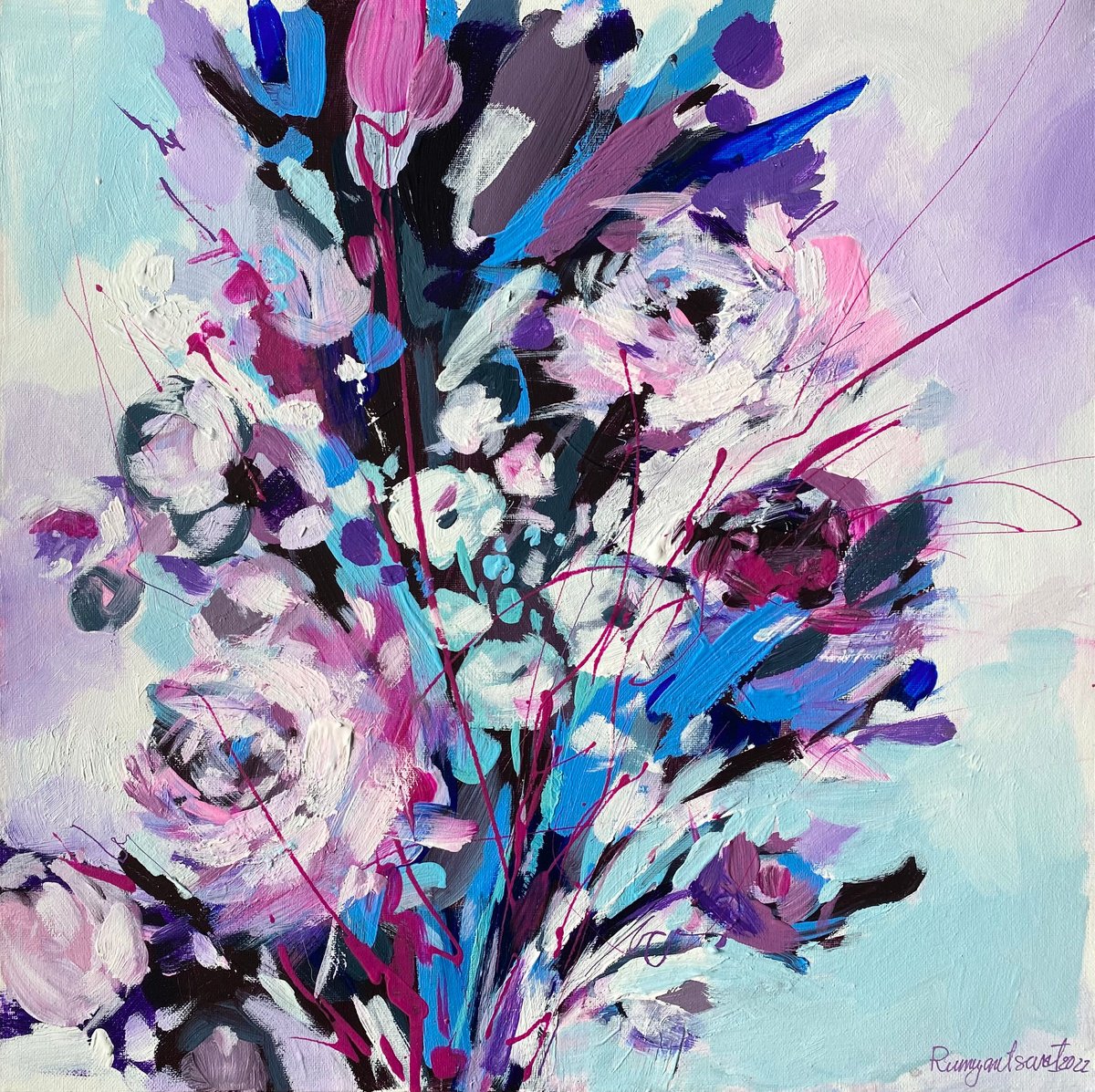 Vibrant Flowers By Irina Rumyantseva, 20 X 20, Artwork For Sale On Artfinder