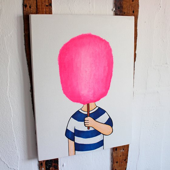 Candy Floss Face Pop Art Painting on Canvas
