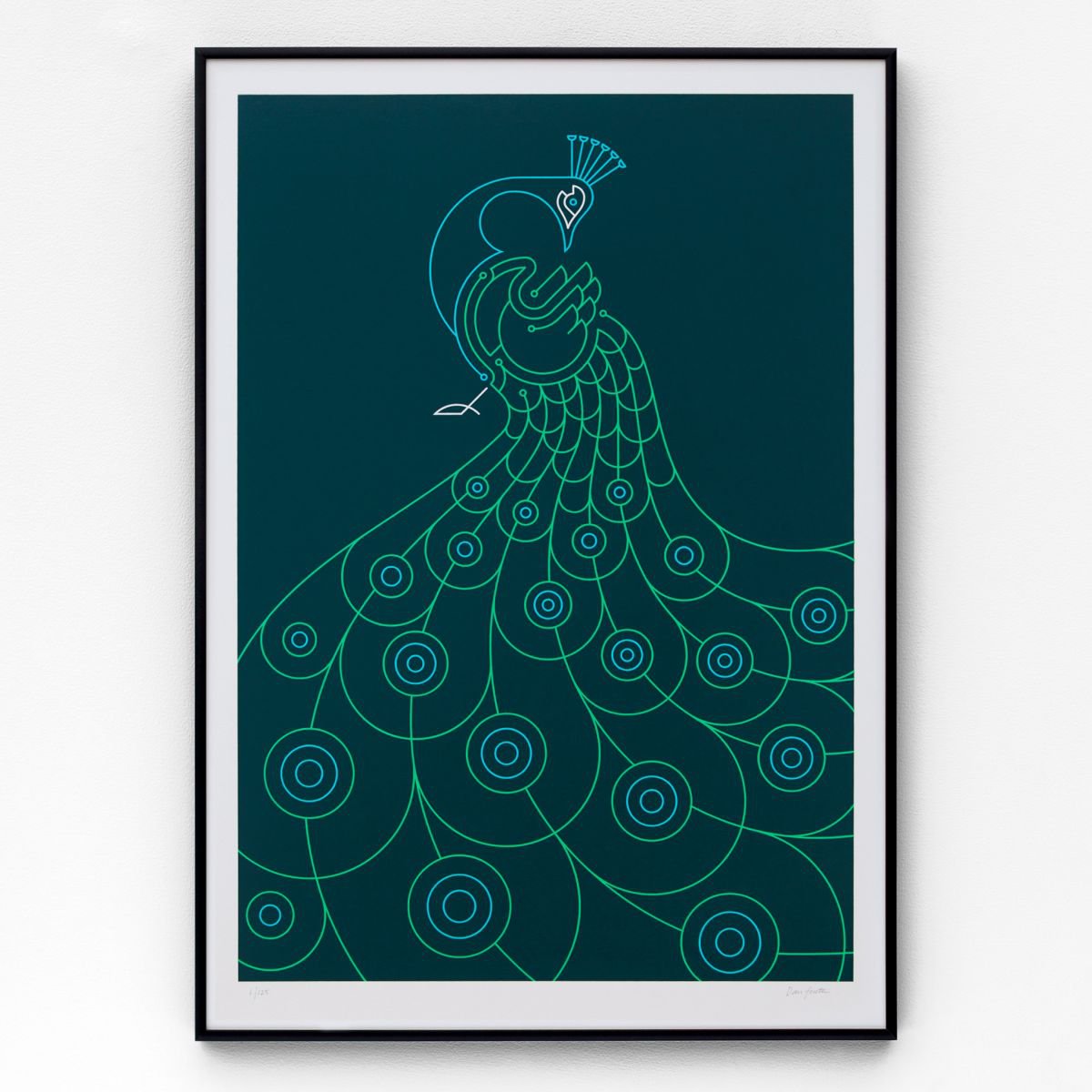 Peacock A2 limited edition screen print by The Lost Fox
