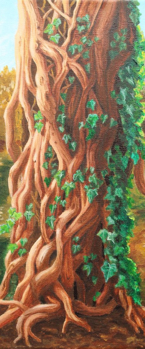 Love Knot - small tree painting by Jadu Sheridan