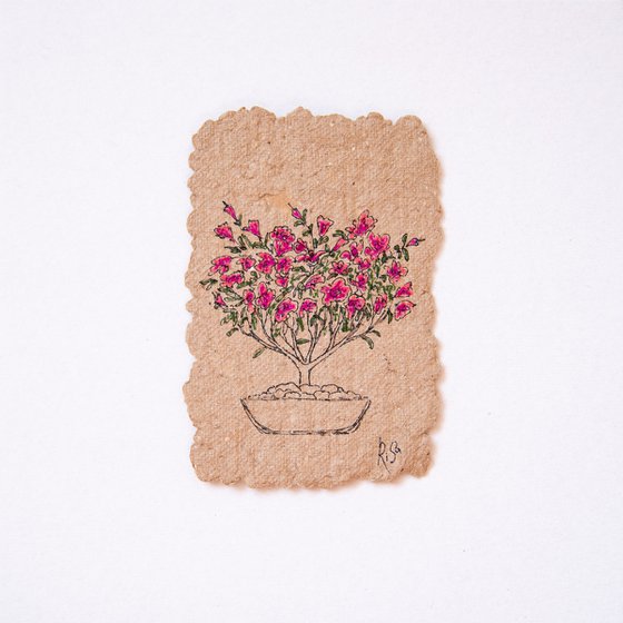 Azalea tree on craft paper