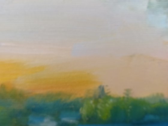 Sunset over the river