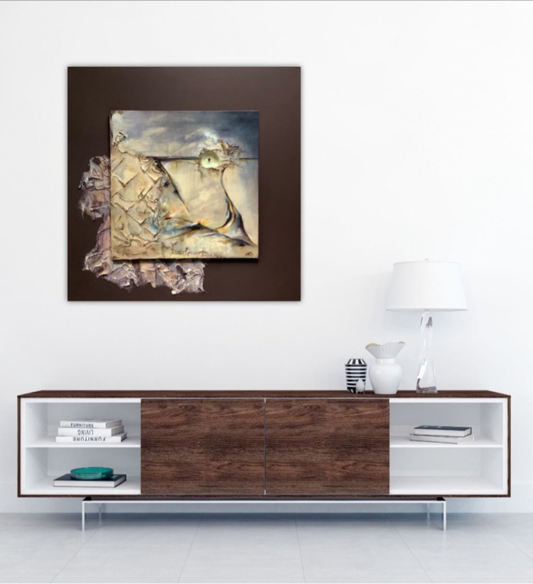 Abstract Landscape Painting By Roberta Cervelli, 31 X 31", Fuori Dal Tempo, Original Artwork