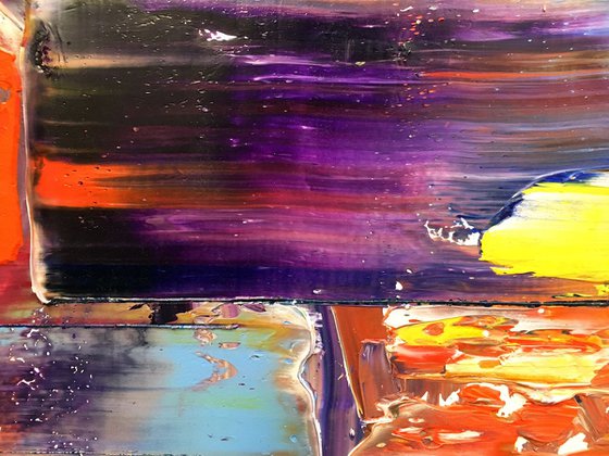 "Making Contact" - SPECIAL PRICE-  Original PMS Oil Painting On Reclaimed Wood - 30 x 16 inches