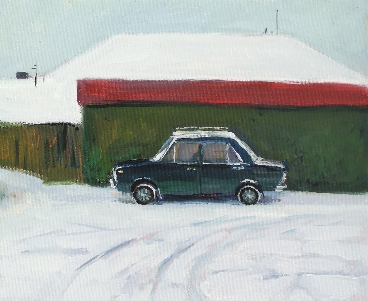 Expressive Cityscapes Oil Painting By Olga Samar, 12 X 10", Penny, Original Artwork